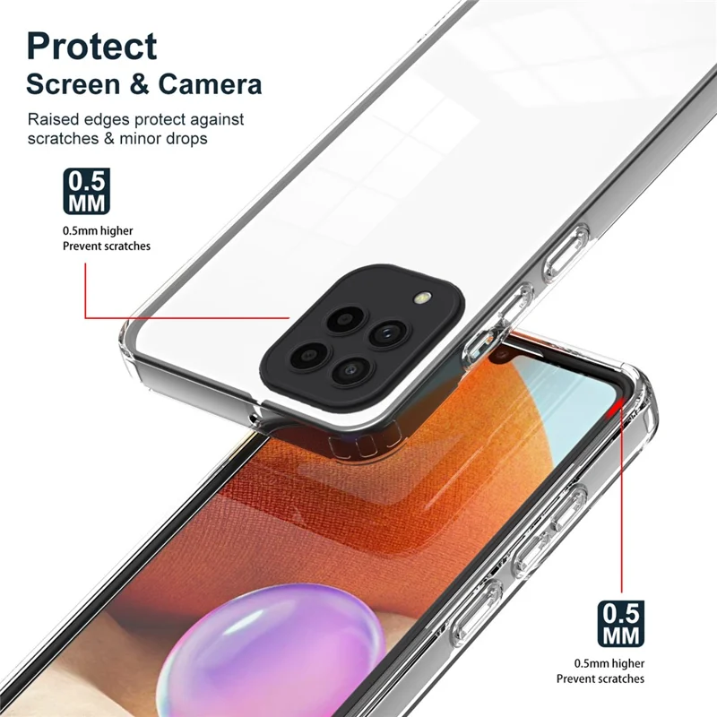 For Samsung Galaxy M53 5G Case Colorful Frame Clear Back Phone Cover - Black