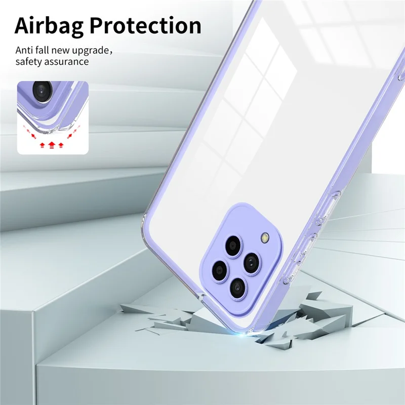 For Samsung Galaxy M53 5G Case Colorful Frame Clear Back Phone Cover - Purple