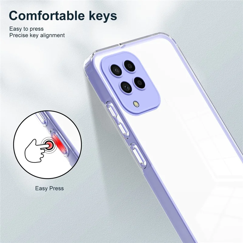 For Samsung Galaxy M53 5G Case Colorful Frame Clear Back Phone Cover - Purple