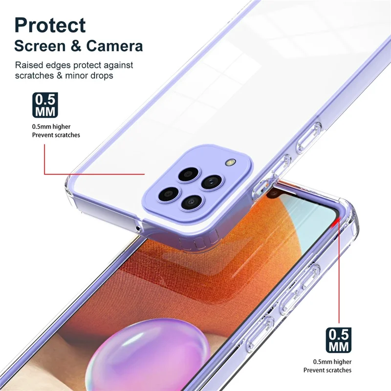 For Samsung Galaxy M53 5G Case Colorful Frame Clear Back Phone Cover - Purple