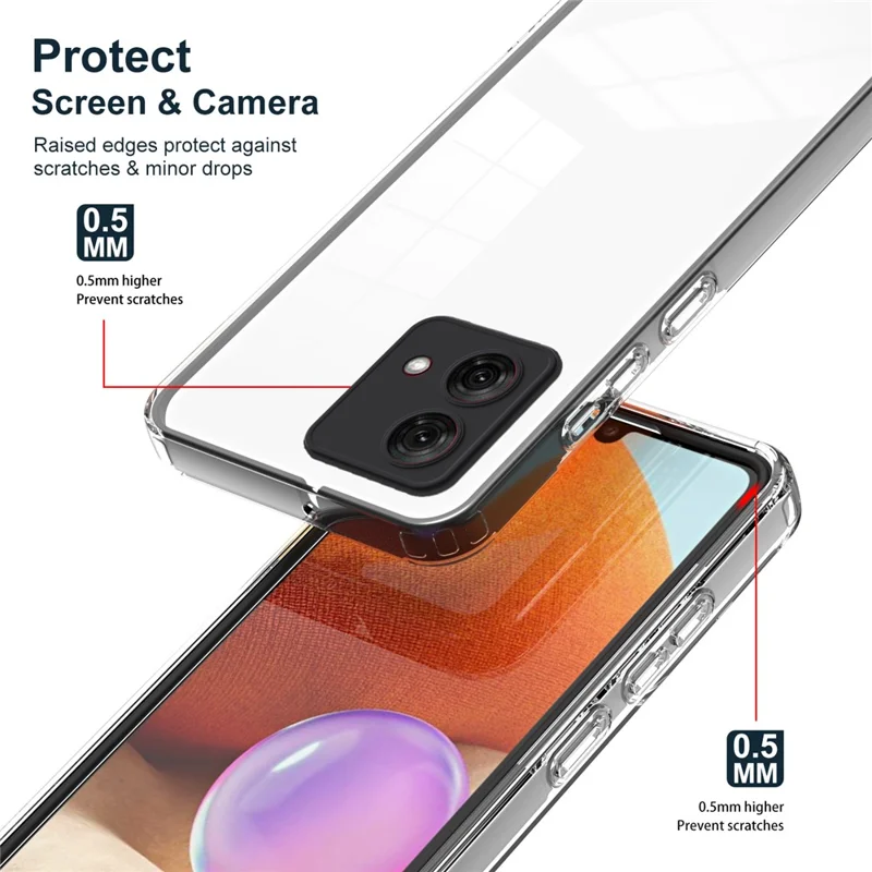 For Motorola Moto G84 5G Clear Case TPU + PC Airbag Protection Phone Cover - Black