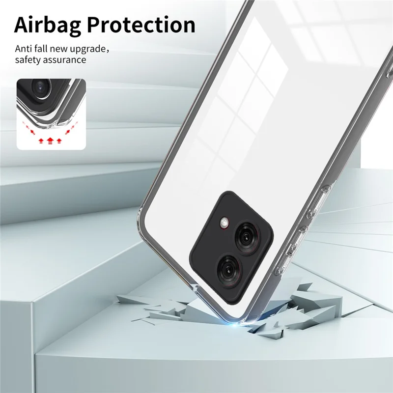 For Motorola Moto G84 5G Clear Case TPU + PC Airbag Protection Phone Cover - Black