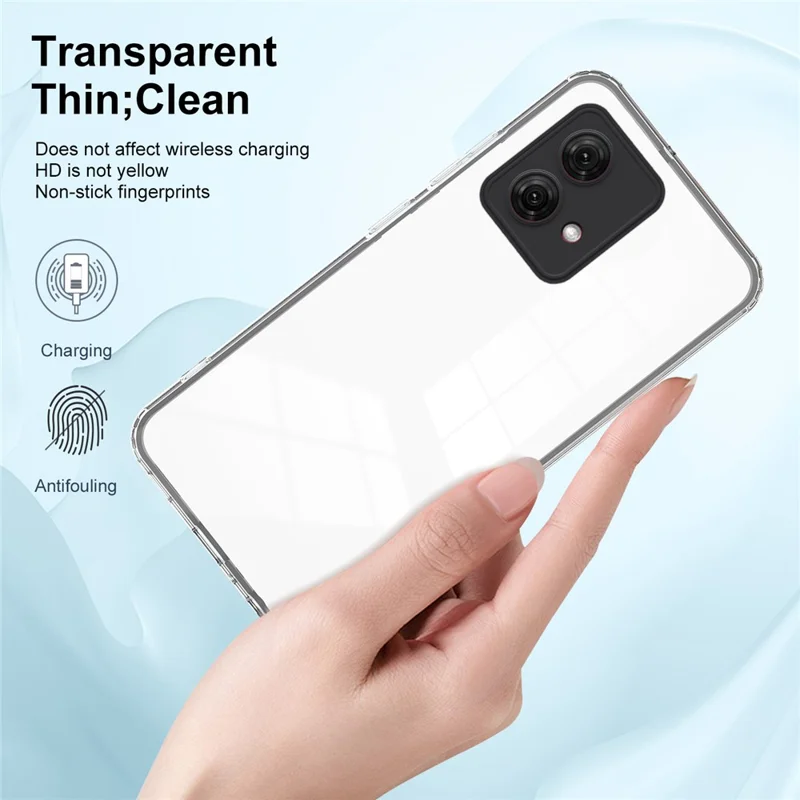 For Motorola Moto G84 5G Clear Case TPU + PC Airbag Protection Phone Cover - Black