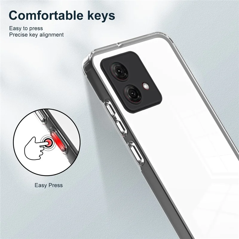 For Motorola Moto G84 5G Clear Case TPU + PC Airbag Protection Phone Cover - Black