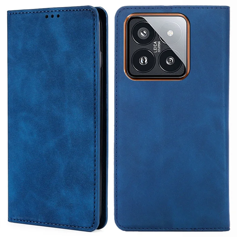 Per Xiaomi 14 Pro Custodia Pelle Sensazione Touch PU Supporto Slot per Schede Copertina Telefono - Blu
