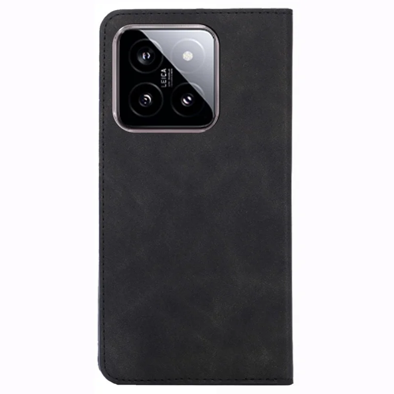 For Xiaomi 14 Case Leather Magnetic Phone Stand Shell Card Slots Mobile Phone Cover - Black