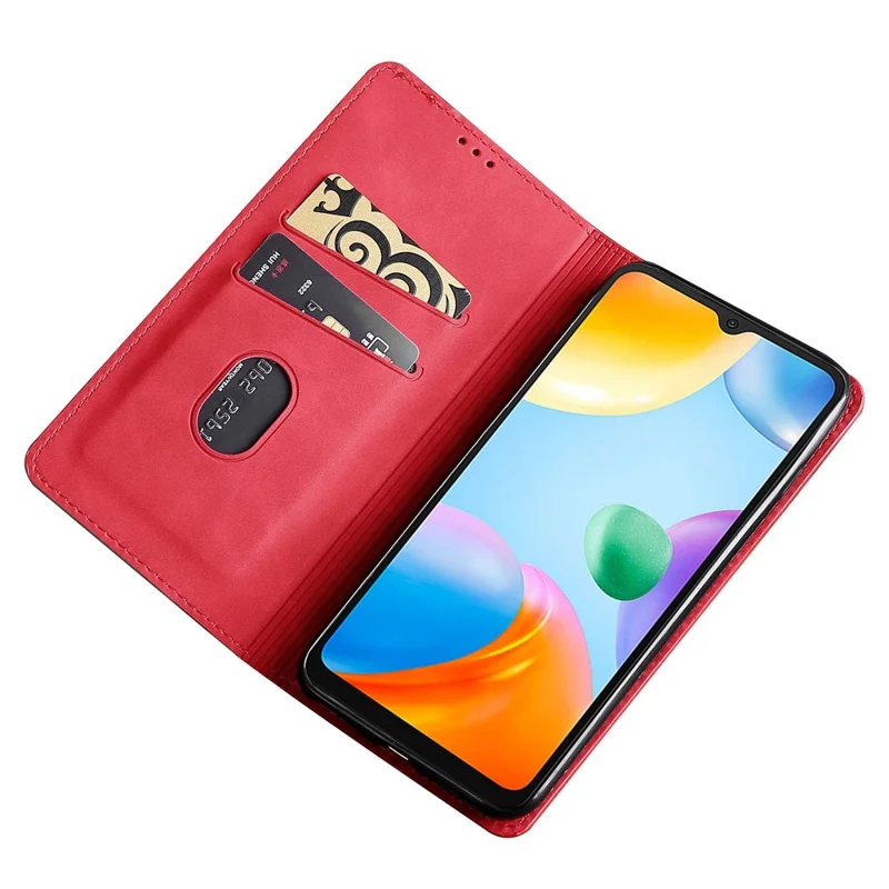 For Xiaomi 14 Case Leather Magnetic Phone Stand Shell Card Slots Mobile Phone Cover - Red