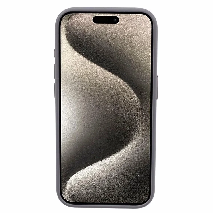 DFANS Для iPhone 15 Pro Магнитный чехол Кожаная задняя крышка, совместимый с MagSafe - Серый