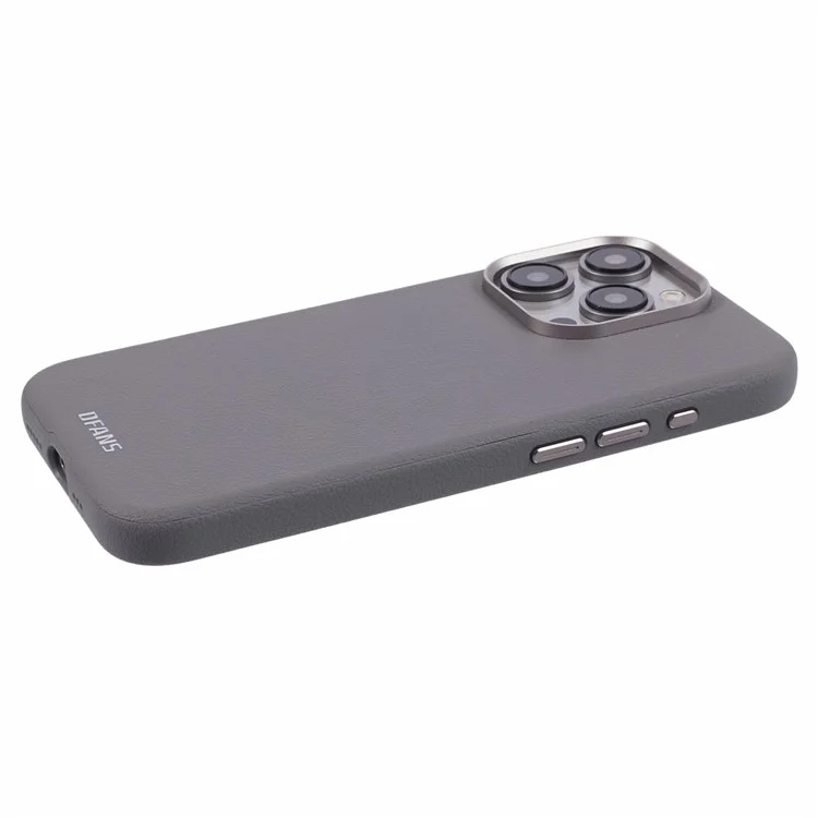DFANS Для iPhone 15 Pro Магнитный чехол Кожаная задняя крышка, совместимый с MagSafe - Серый