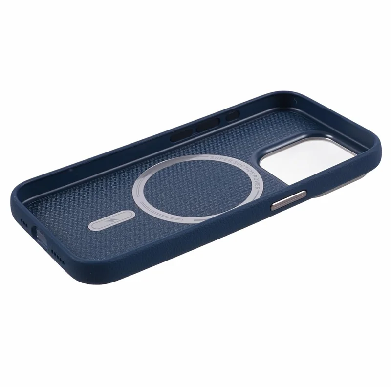 DFANS For iPhone 15 Pro Magnetic Case Leather Back Cover Compatible with MagSafe - Blue