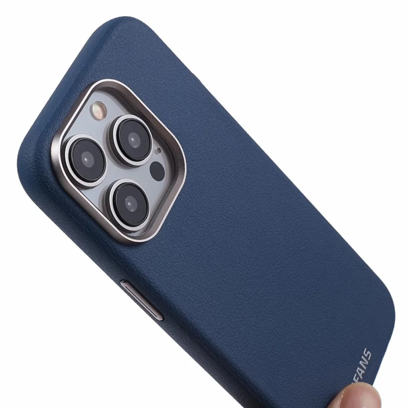 DFANS For iPhone 15 Pro Magnetic Case Leather Back Cover Compatible with MagSafe - Blue
