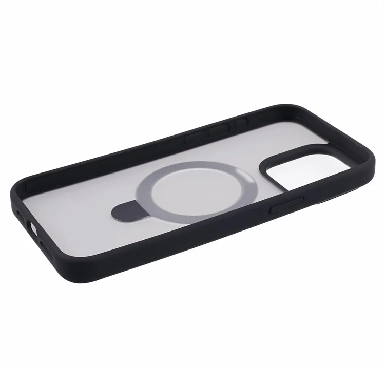 MUTURAL For iPhone 15 Pro Max Magnetic Case TPU+PC Kickstand Phone Cover - Black