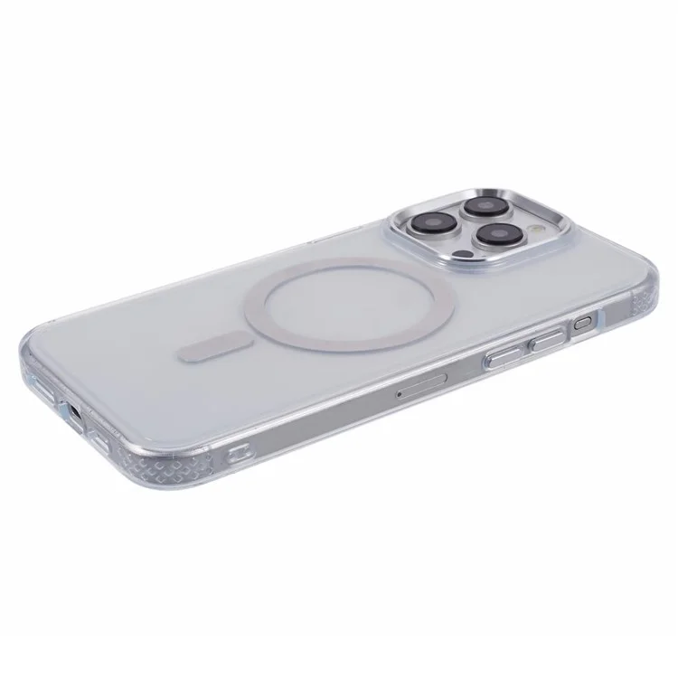 DFANS Pour iPhone 15 Pro Coque Magnétique Compatible avec MagSafe TPU+PC Housse - Transparent