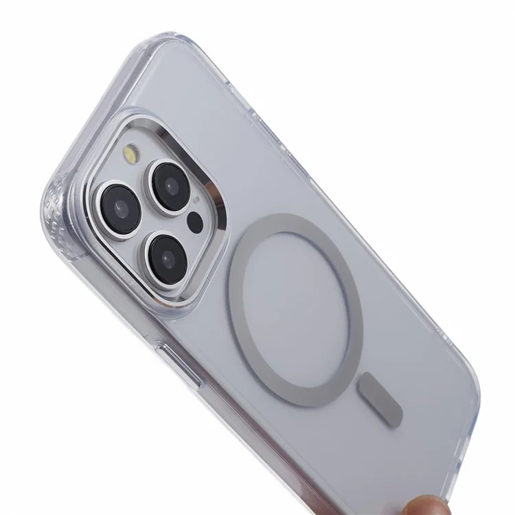 DFANS Pour iPhone 15 Pro Coque Magnétique Compatible avec MagSafe TPU+PC Housse - Transparent