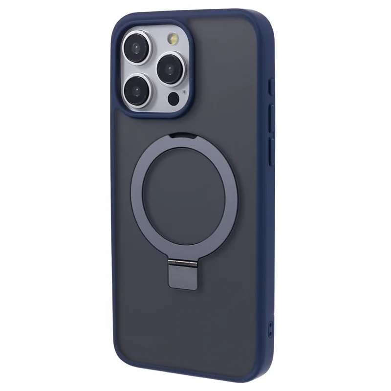 DFANS For iPhone 15 Pro Phone Case Ring Kickstand Cover Compatible with MagSafe - Blue