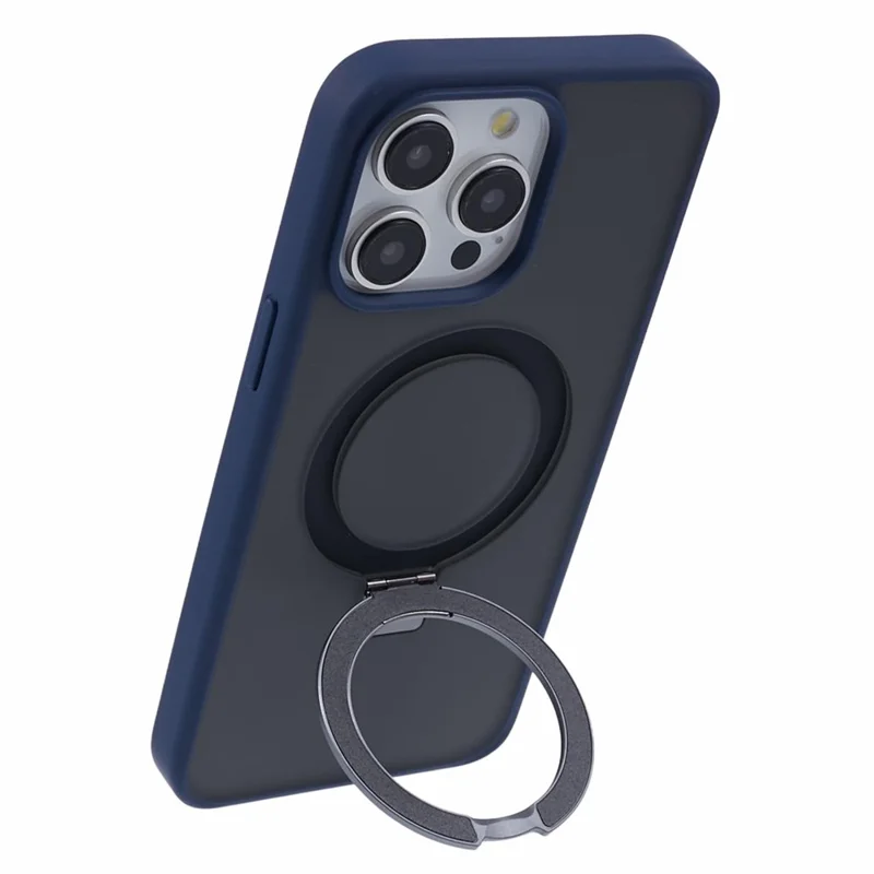 DFANS For iPhone 15 Pro Phone Case Ring Kickstand Cover Compatible with MagSafe - Blue