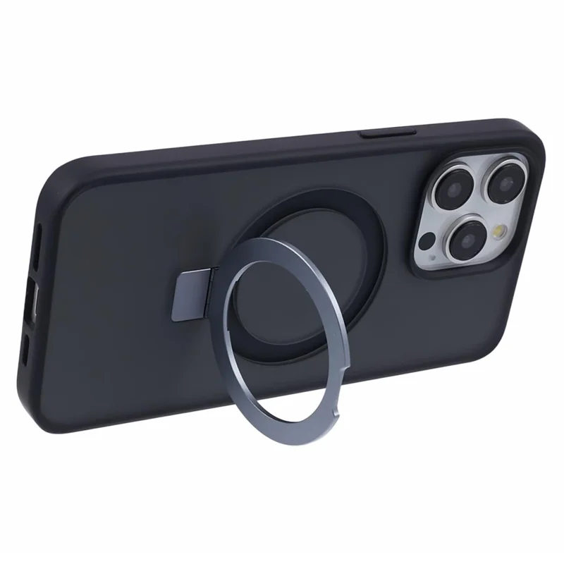 DFANS For iPhone 15 Pro Max Phone Case Magnetic Ring Kickstand Drop Protection Cover - Black