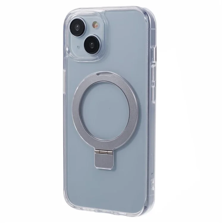 DFANS Pour iPhone 15 Étui de téléphone magnétique avec anneau de maintien et support - Transparent