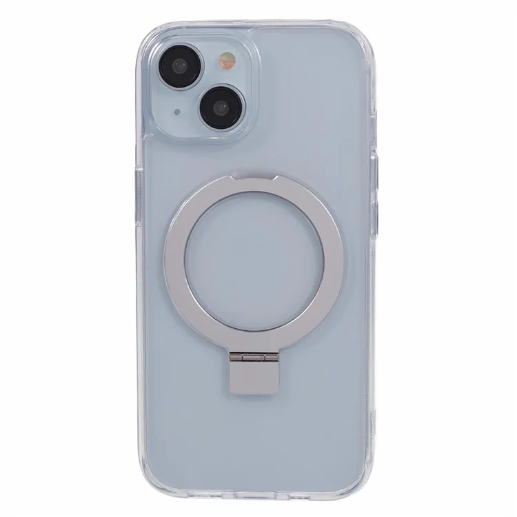 DFANS Pour iPhone 15 Étui de téléphone magnétique avec anneau de maintien et support - Transparent
