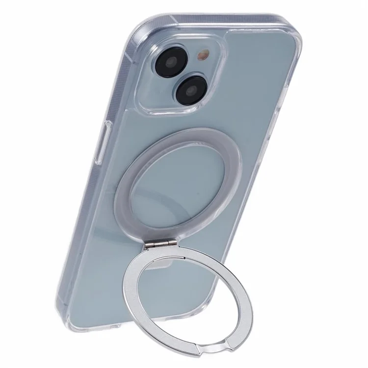 DFANS Pour iPhone 15 Étui de téléphone magnétique avec anneau de maintien et support - Transparent