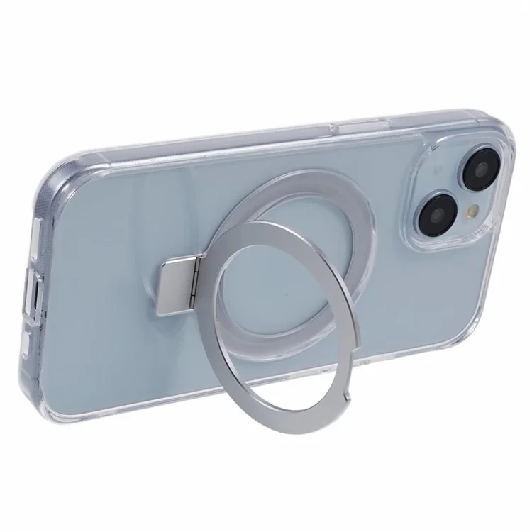 DFANS Pour iPhone 15 Étui de téléphone magnétique avec anneau de maintien et support - Transparent