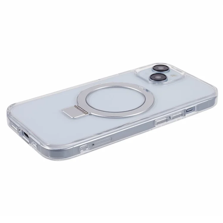DFANS Pour iPhone 15 Étui de téléphone magnétique avec anneau de maintien et support - Transparent