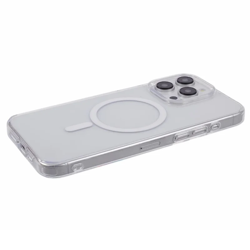 DFANS For iPhone 15 Pro Max Magnetic Phone Case Transparent PC+TPU Phone Cover