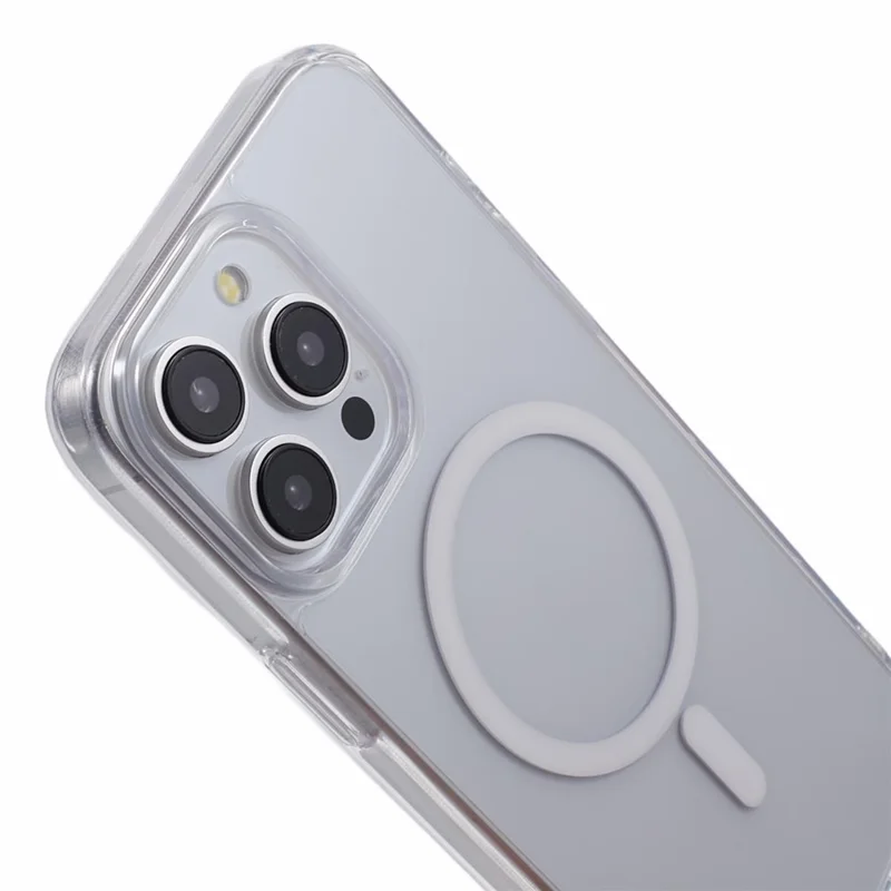 DFANS For iPhone 15 Pro Max Magnetic Phone Case Transparent PC+TPU Phone Cover