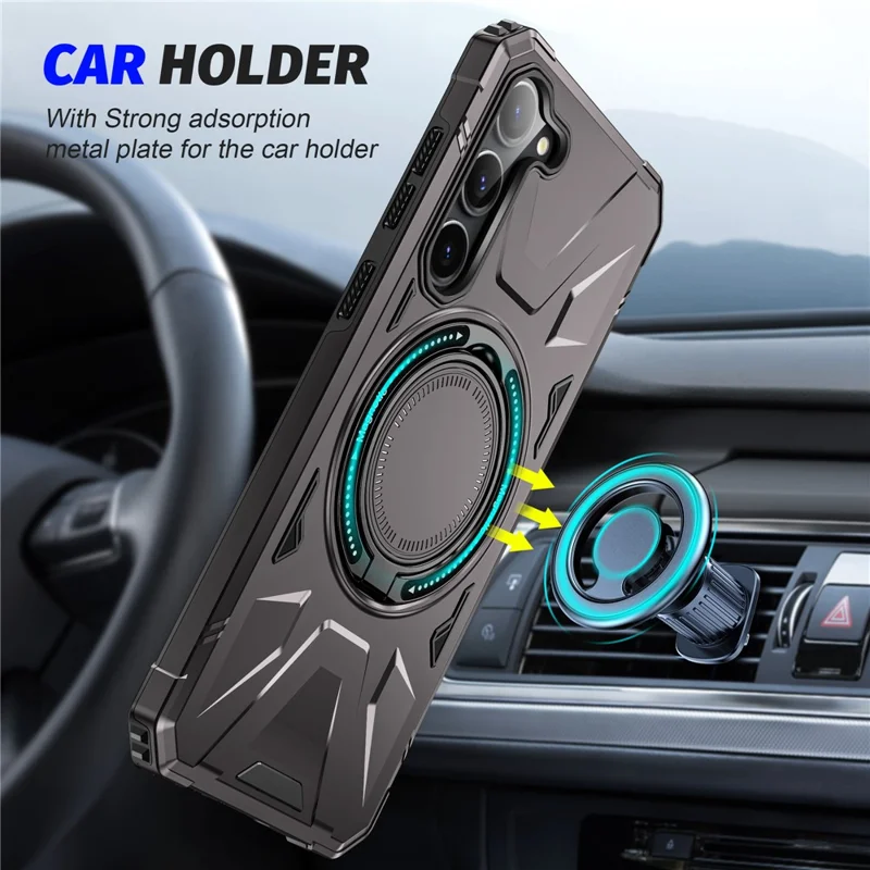 For Samsung Galaxy S25+ / S24+ Case Magnetic Anti-Drop TPU+PC Phone Protector - Grey