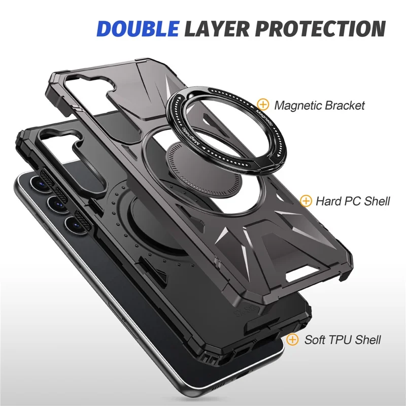 For Samsung Galaxy S25+ / S24+ Case Magnetic Anti-Drop TPU+PC Phone Protector - Grey