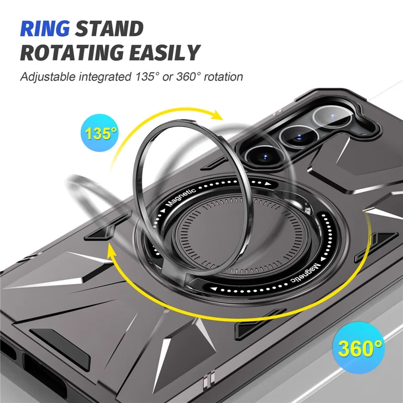 For Samsung Galaxy S25+ / S24+ Case Magnetic Anti-Drop TPU+PC Phone Protector - Grey