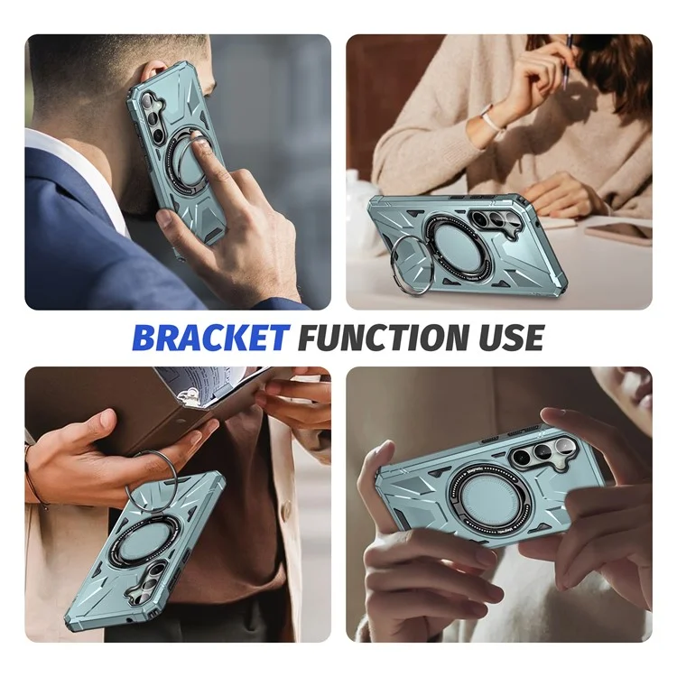 For Samsung Galaxy A15 5G Case Shock Absorbing TPU+PC Magnetic Smart Phone Cover - Green