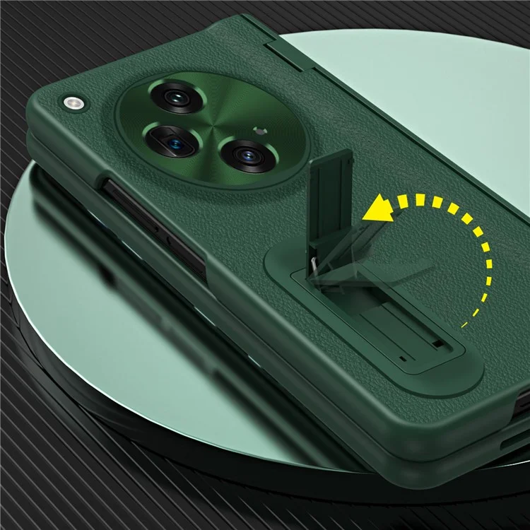 Pour OnePlus Open / Oppo Find N3 5G Étui avec support Coque de téléphone Film en verre trempé - Vert
