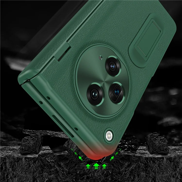 Pour OnePlus Open / Oppo Find N3 5G Étui avec support Coque de téléphone Film en verre trempé - Vert
