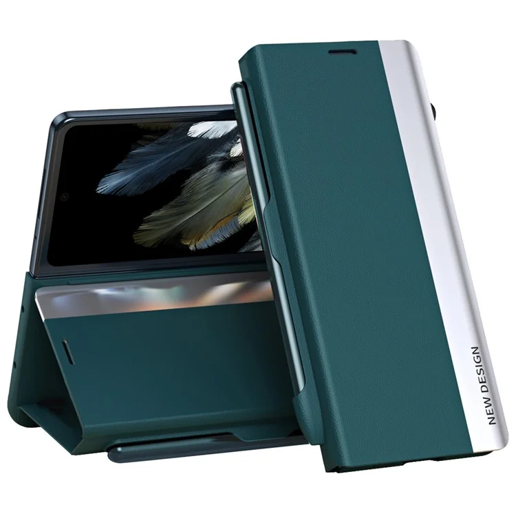 Para el OnePlus Open / Oppo Find N3 5G, funda de teléfono con electrochapado y soporte para bolígrafo - Verde
