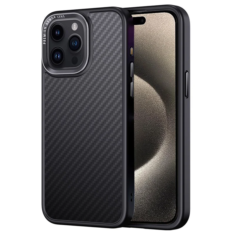 Aramid Fiber Shell for iPhone 15 Pro Case Carbon Fiber Texture Phone Cover Compatible with MagSafe