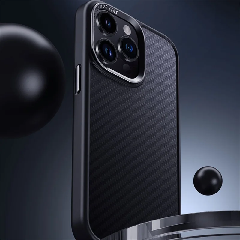 Aramid Fiber Shell for iPhone 15 Pro Case Carbon Fiber Texture Phone Cover Compatible with MagSafe
