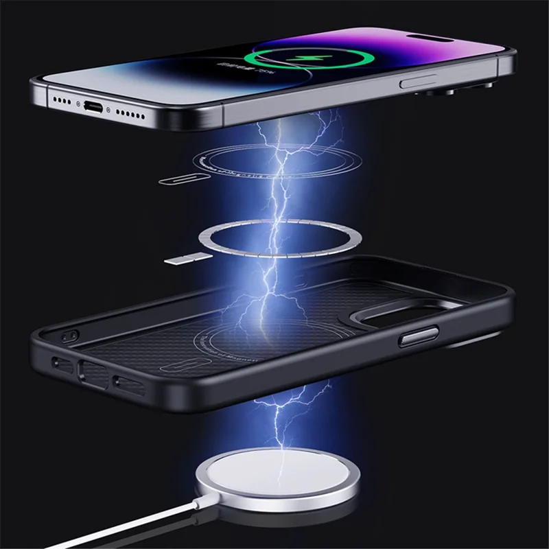 Aramid Fiber Shell for iPhone 15 Pro Case Carbon Fiber Texture Phone Cover Compatible with MagSafe