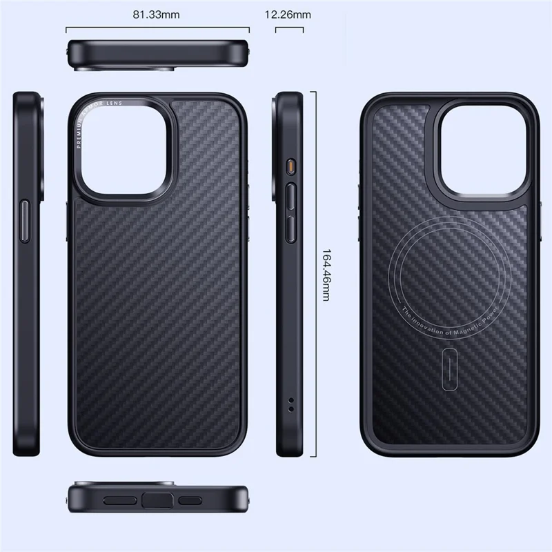 For iPhone 15 Case Compatible with MagSafe Aramid Fiber Slim-Fit Phone Phone Shell