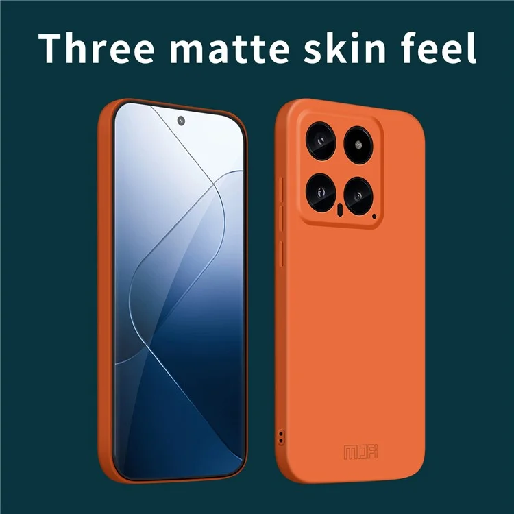 MOFI JK Qin Series Pour Xiaomi 14 Matte Case TPU+Acrylique Anti-Rayures Housse de Téléphone - Orange