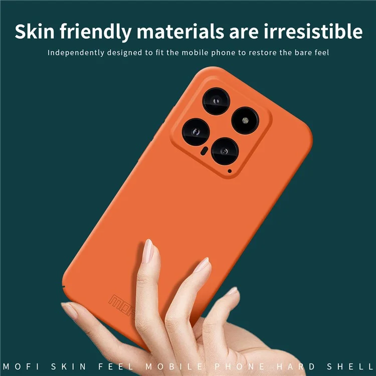 MOFI JK Qin Series Pour Xiaomi 14 Matte Case TPU+Acrylique Anti-Rayures Housse de Téléphone - Orange
