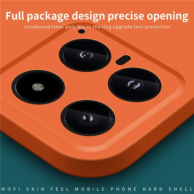 MOFI JK Qin Series Pour Xiaomi 14 Matte Case TPU+Acrylique Anti-Rayures Housse de Téléphone - Orange