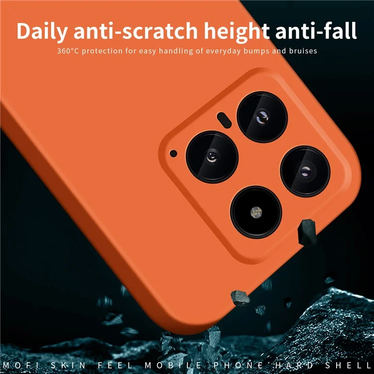 MOFI JK Qin Series Pour Xiaomi 14 Matte Case TPU+Acrylique Anti-Rayures Housse de Téléphone - Orange