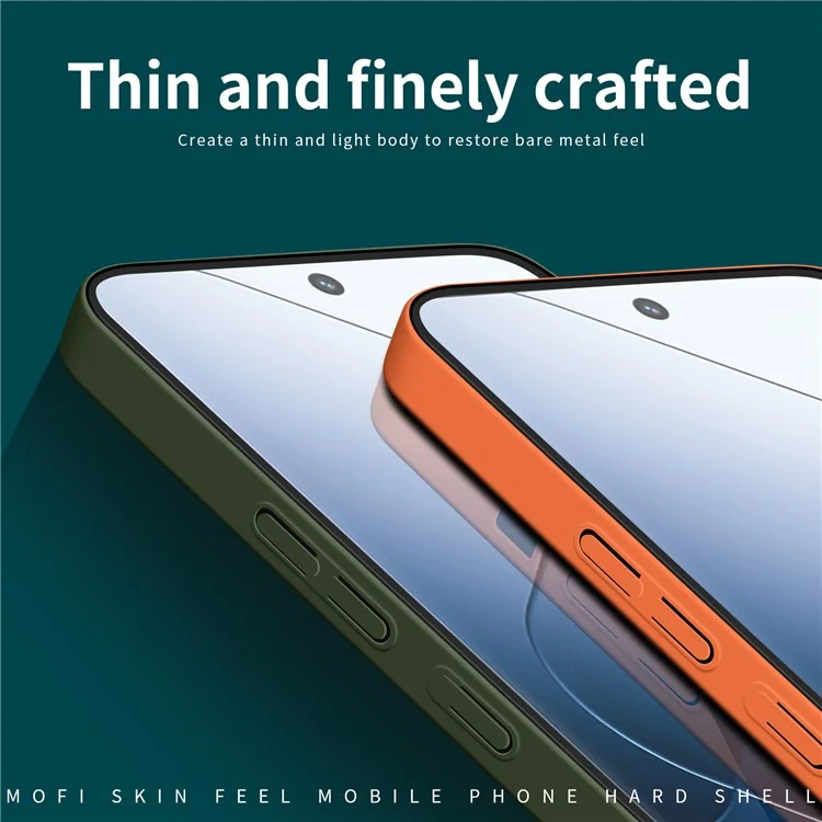 MOFI JK Qin Series Pour Xiaomi 14 Matte Case TPU+Acrylique Anti-Rayures Housse de Téléphone - Orange