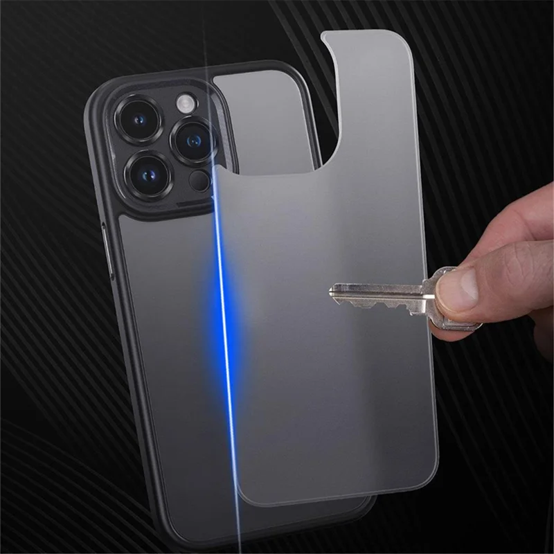 For iPhone 15 Pro Max Cell Phone Case Precise Lens Cutout TPU+PC Anti-drop Back Cover - Black