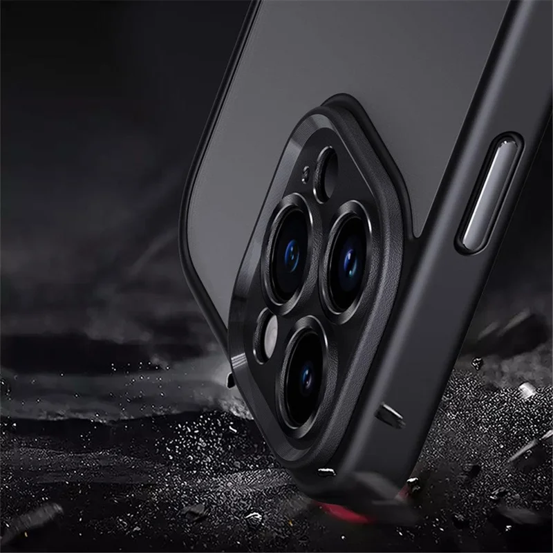 For iPhone 15 Pro Cover Precise Lens Cutout TPU+PC Anti-scratch Cell Phone Case - Titanium Blue