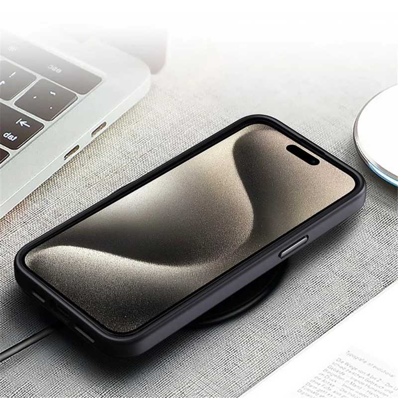 For iPhone 15 Pro Cover Precise Lens Cutout TPU+PC Anti-scratch Cell Phone Case - Titanium Blue