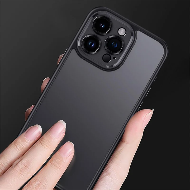 For iPhone 15 Pro Cover Precise Lens Cutout TPU+PC Anti-scratch Cell Phone Case - Blackish Green