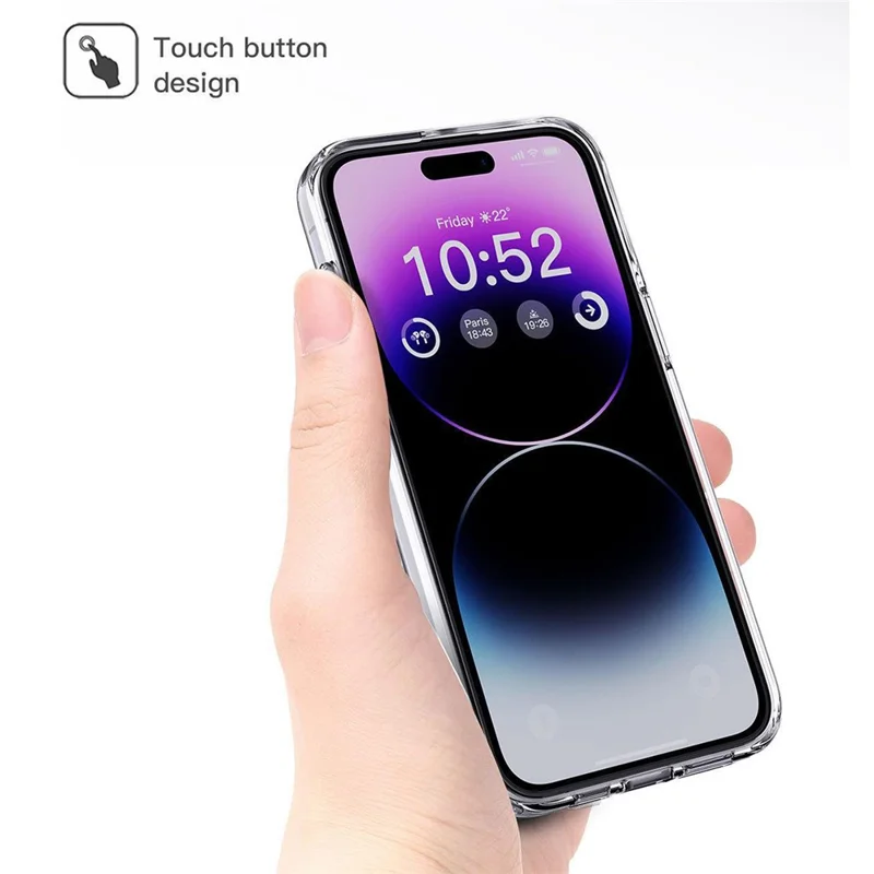 For iPhone 15 Plus Bump Proof Cell Phone Cases Matte TPU+PC Back Cover - Transparent Purple