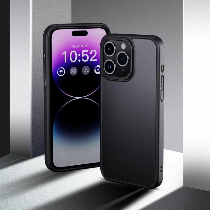 For iPhone 15 Pro Max Cell Phone Cases Aluminum Alloy Camera Frame TPU+PC Anti-drop Cover - Blackish Green